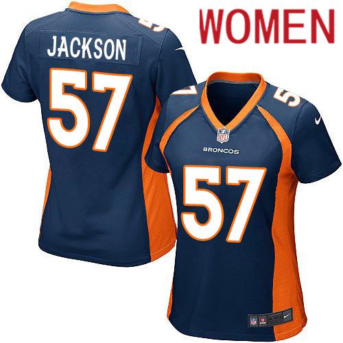 Cheap Women Denver Broncos 57 Tom Jackson Nike Navy Game NFL Jersey